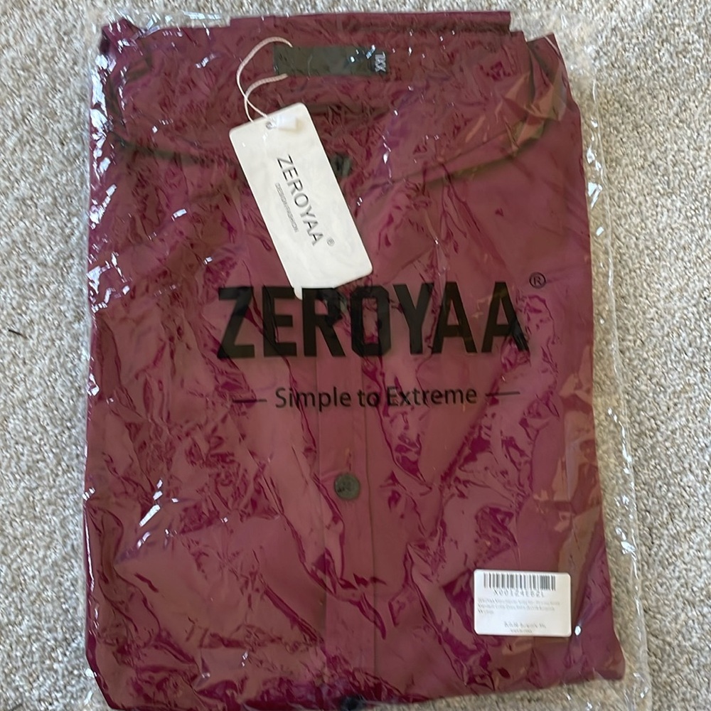 NWT ZEROYAA LONG SLEEVE MANDARIN COLLAR DRESS SHIRT